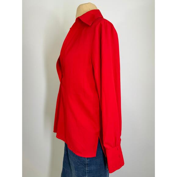 Zara women's red polyester woven shirt,   NWT size XS - Picture 5 of 7